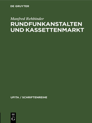 cover image of Rundfunkanstalten und Kassettenmarkt